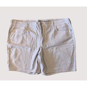 Lee Riders Shorts Womens 22 Medium Blue White Stripe Mid Rise Cotton Stretch